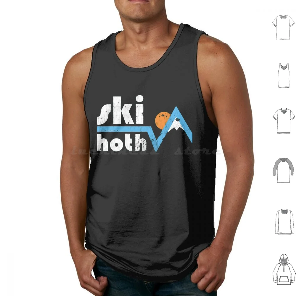 Ski Hoth Active Tank Tops Print Cotton The Empire Strikes Back Hoth Tauntaun Wampa Ski Skiing Vintage Retro Travel