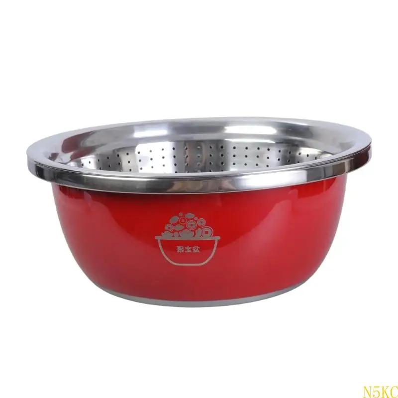 N5KC Large Capacity Multifunctional Basin Durable Rustproof Basin with Lid Perfect For Daily Cooking And Party Preparation