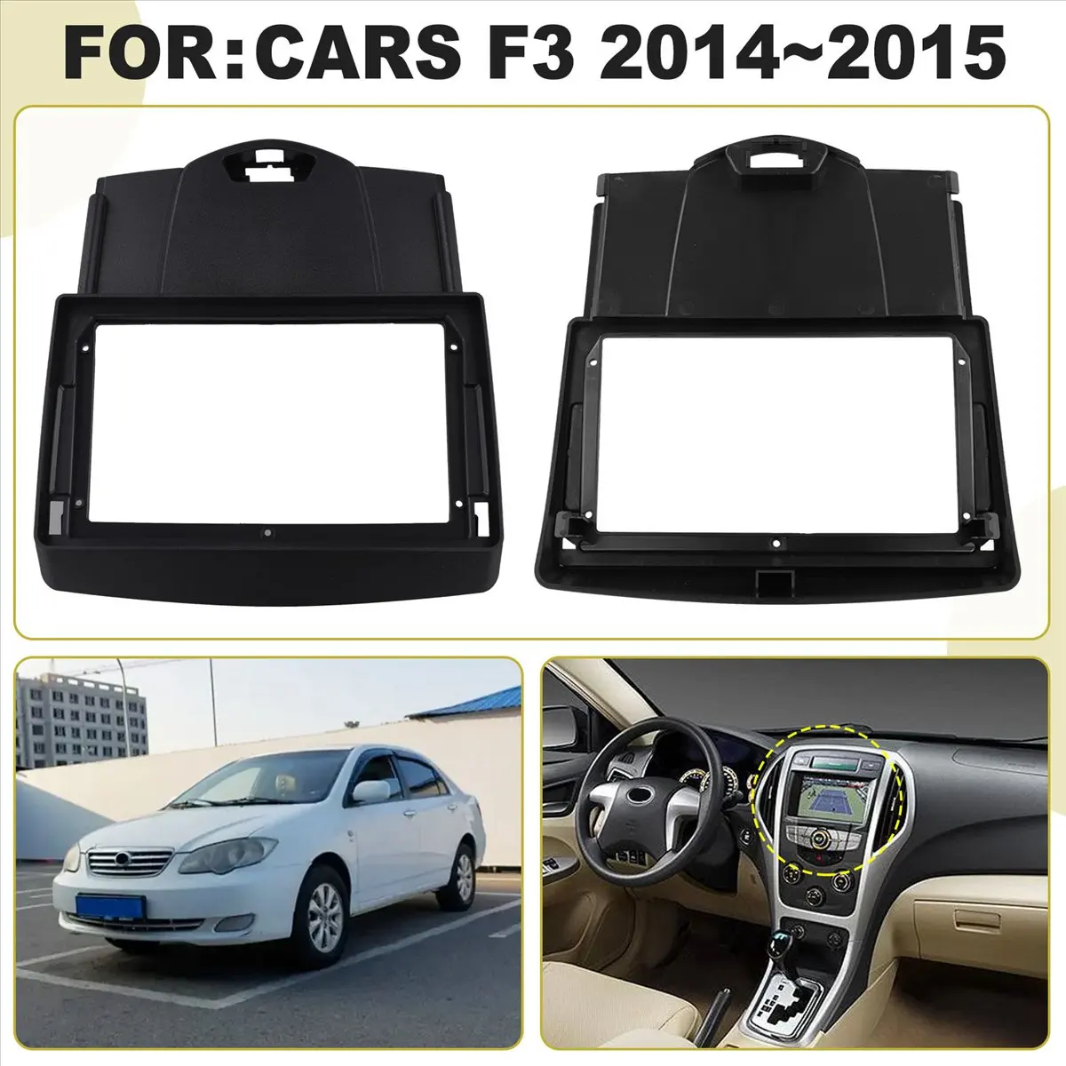 NCSMT 9Inch 2DIN Car Audio Radio Fascia Frame Adapter DVD Dash Fitting Panel Frame Kit for Byd F3 2014 2015