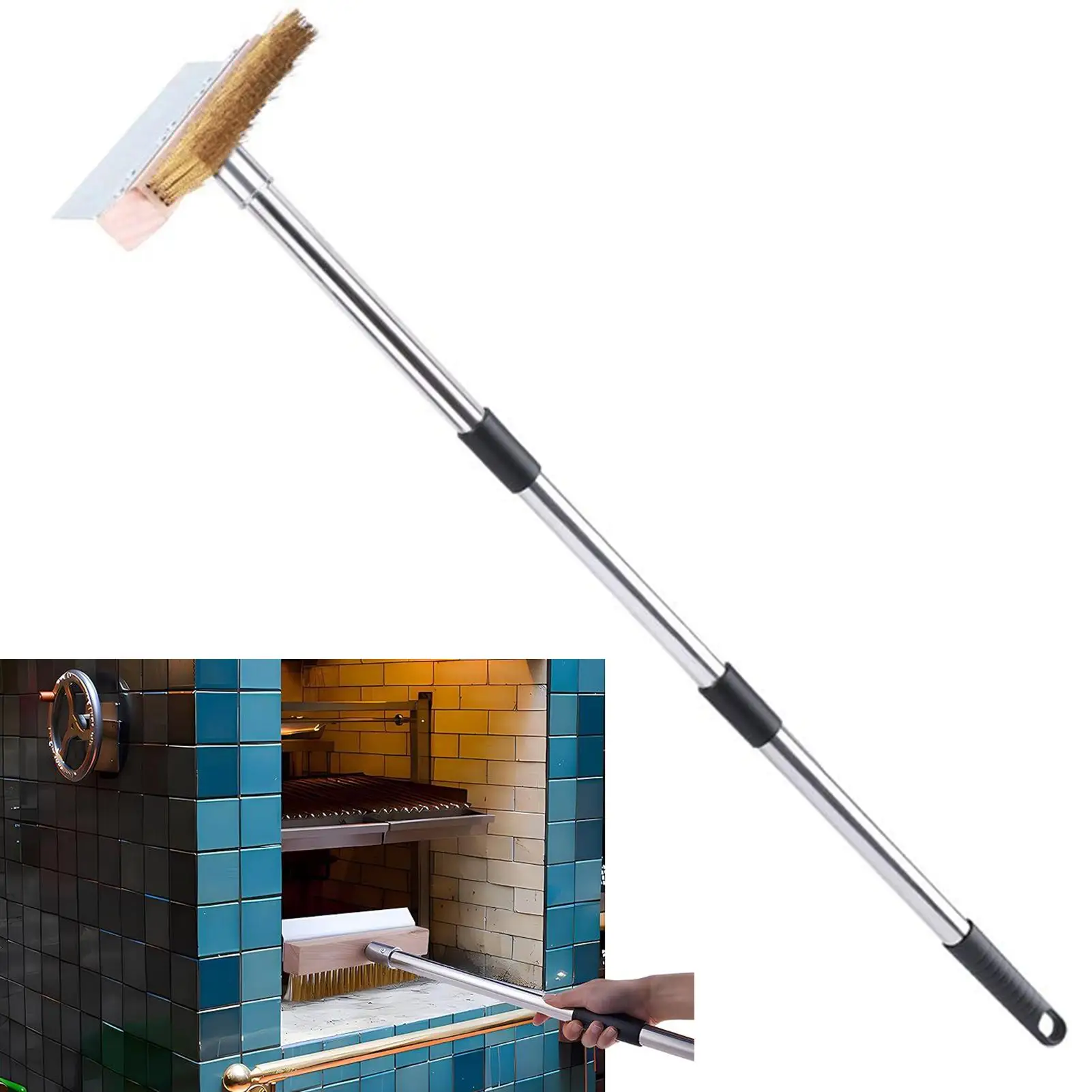 

Щетка для пиццы для духовки, алюминиевая щетка для гриля с длинной ручкой, принадлежности для домашней кухни для приготовления пищи на открытом воздухе, фритюрница для гриля, выпечки