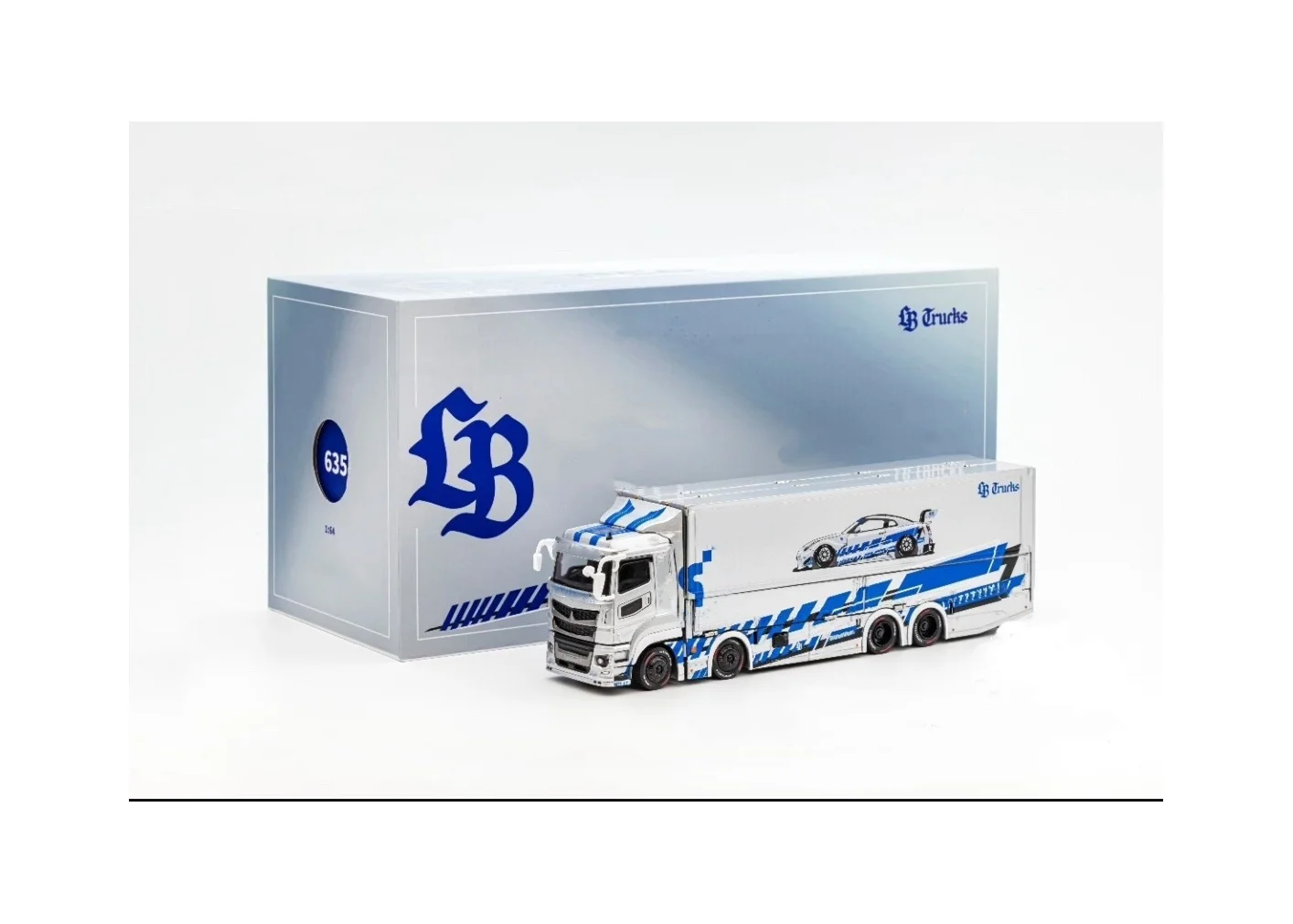 

Модель автомобиля GCD 1/64 LB 2026 Shenzhen Jiuzhou Auto Show Transport Vehicle Container, лимитированная серия, из сплава