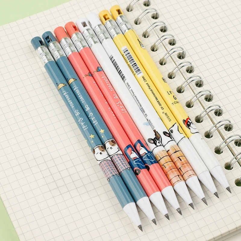 

4pcs/Set 2.0mm Cartoon Propelling Pencil Kids Creative Stationery Not Easy to Break Core Propelling Pencil Student Supplies