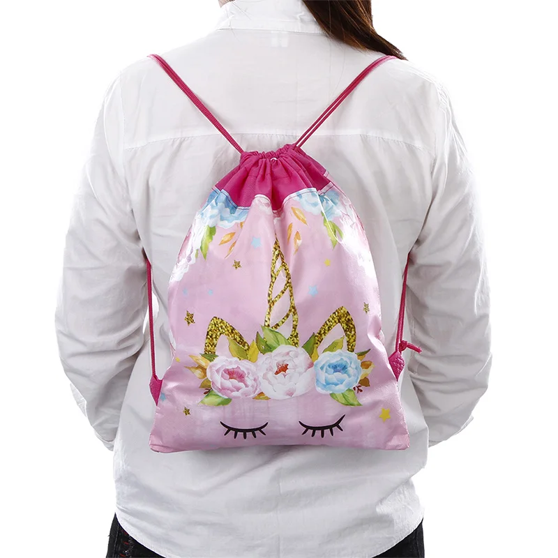 Cartoon Drawstring Bag for Girls Travel Storage Package Cartoon School Backpacks Children Birthday Party Favors Bags Organizers