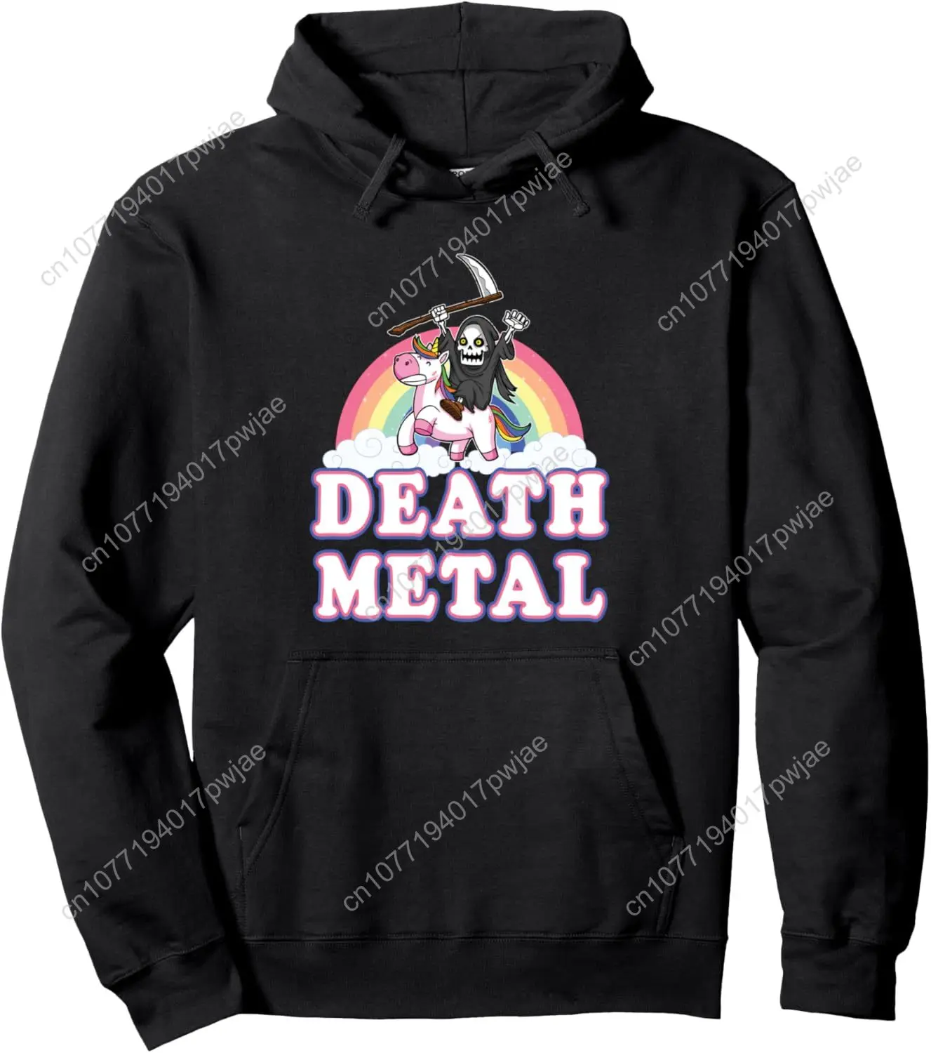 

Death Metal Rainbow Funny Grim Reaper Unicorn Hoodie Gift Pullover Hoodie