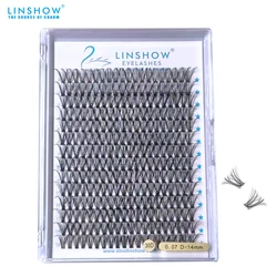 LinShow 280pcs Lash Cluster 30D Mix 9-16mm C/D Curl DIY Individual Lashes Soft Natural Heat Bonded Cluster Eyelash Extensions