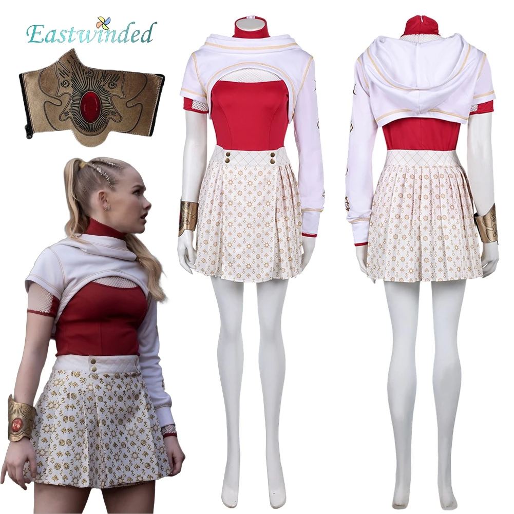 

2025 TV Zombies Nova Cosplay Costume Outfits Red Top Printed Skirt Women Disguise Fantasy Halloween Carnival Party Roleplay Suit