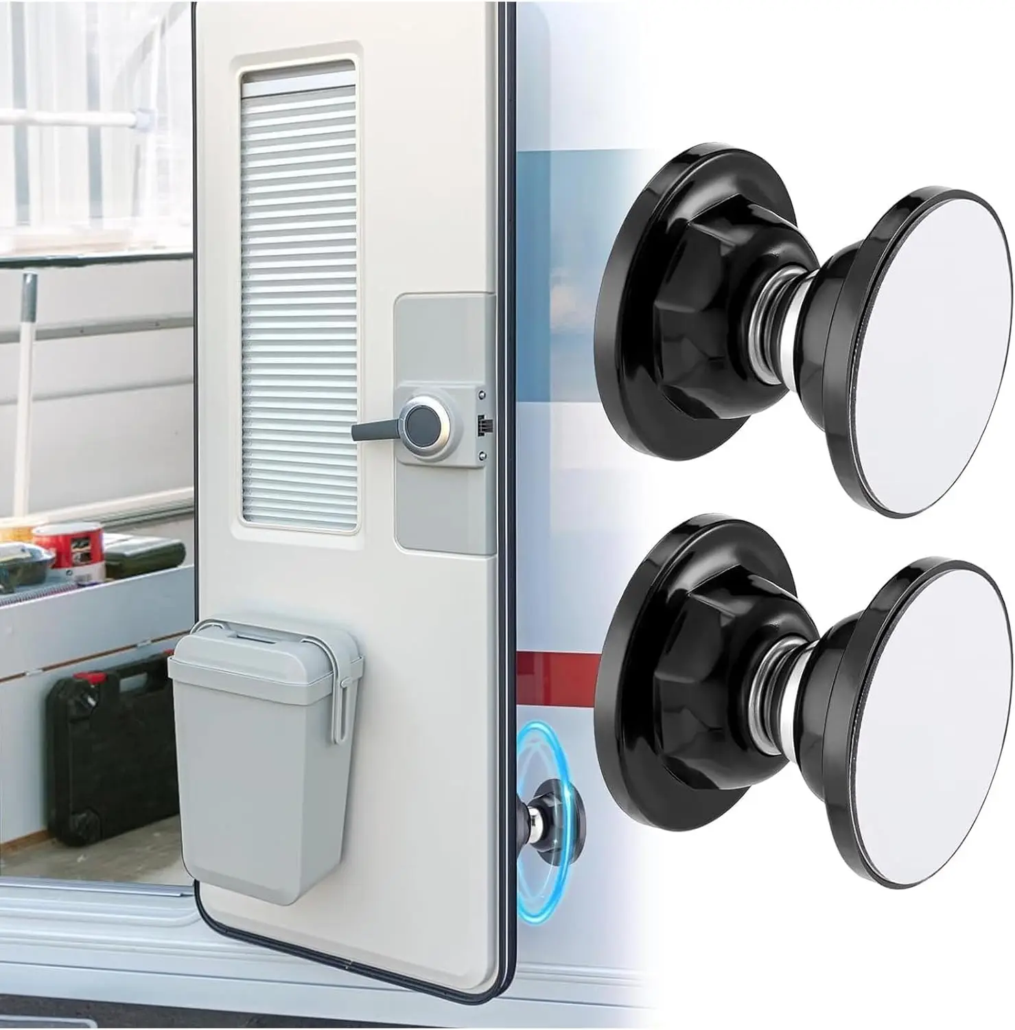 

1-4 Pcs RV Magnetic Door Catch with Adhesives Screws Camper Trailer Door Holder, Sturdy Stopper for RV Accessories