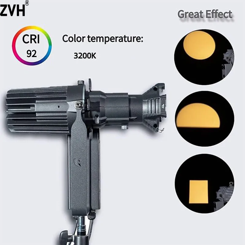 Fixed Degree Leko Ellipsoidal Lights 3200K 40W 19° and 36° LED Profile Spotlight COB Gobo Follow Projector for Stage Lighting