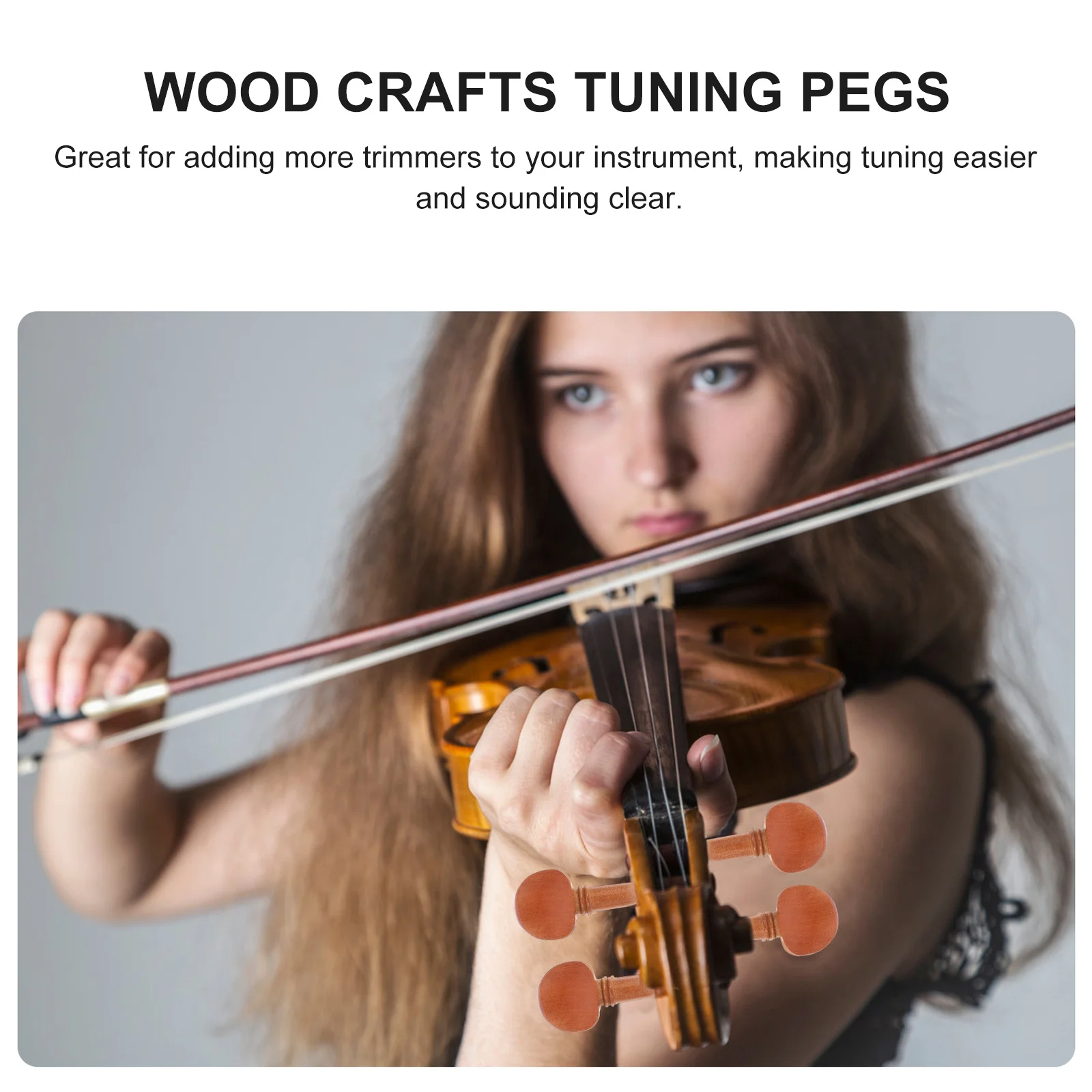 

4Pcs High Quality Violin Pegs Handcrafted Wood Finish Smooth Surface Clear Sound Tuning Enhancement Useful Violin Turner