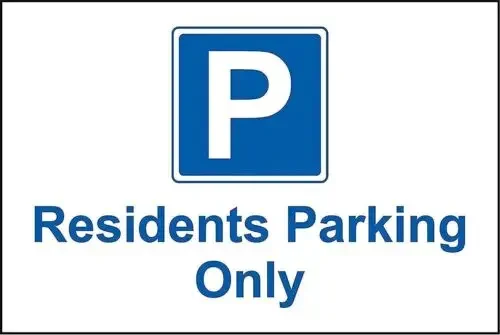 Residents Parking Only  metal park safety sign