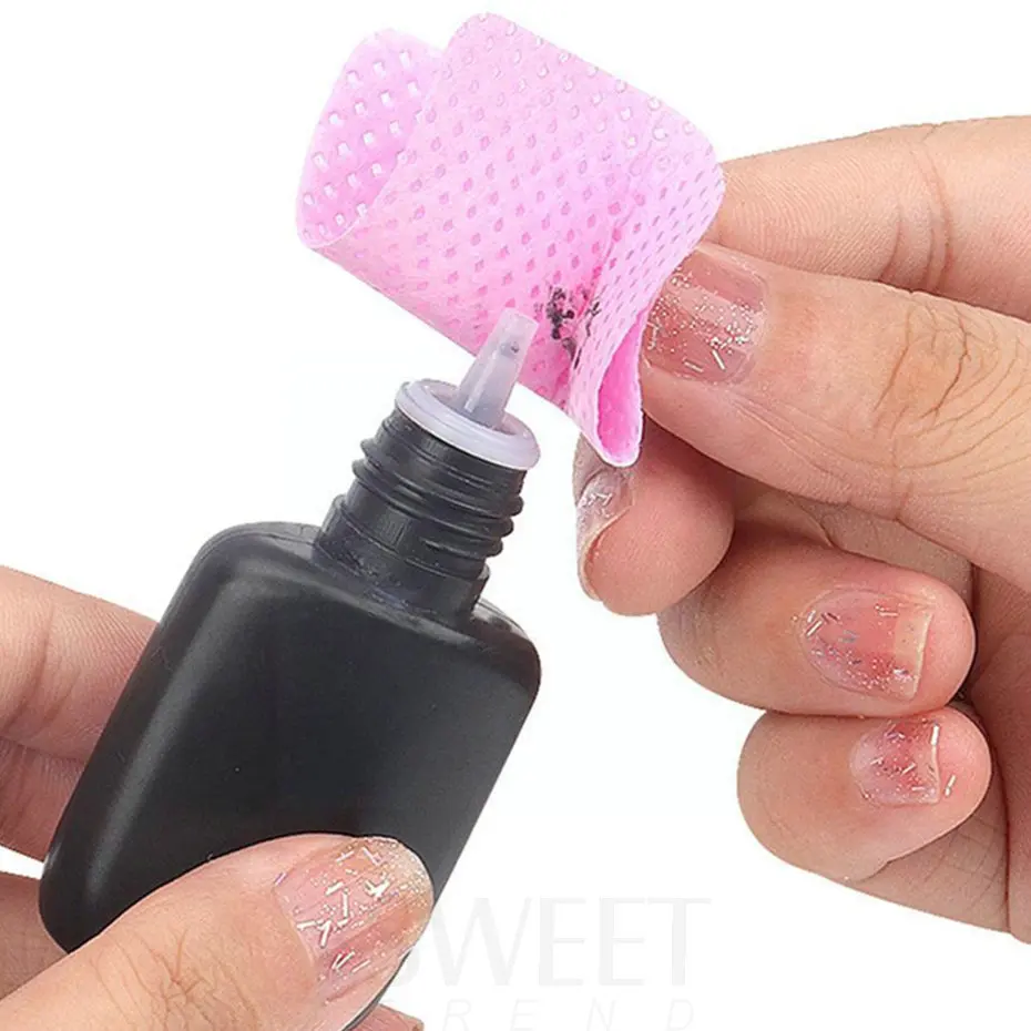 Eyelash Glue Nail Polish Remove Cotton Wipes UV Gel Nail Tips Polish Remover Cleaner Lint-Free Paper Pad Lash Makeup Tools BES96