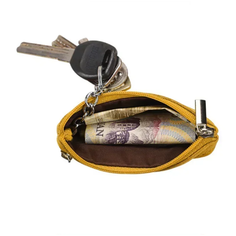 صغيرة متعددة الألوان جلد طبيعي صغير عملة محفظة ضوء طبقة علوية جلد البقر سستة مفتاح حافظة بلون عملة فضفاضة حقيبة المال #3