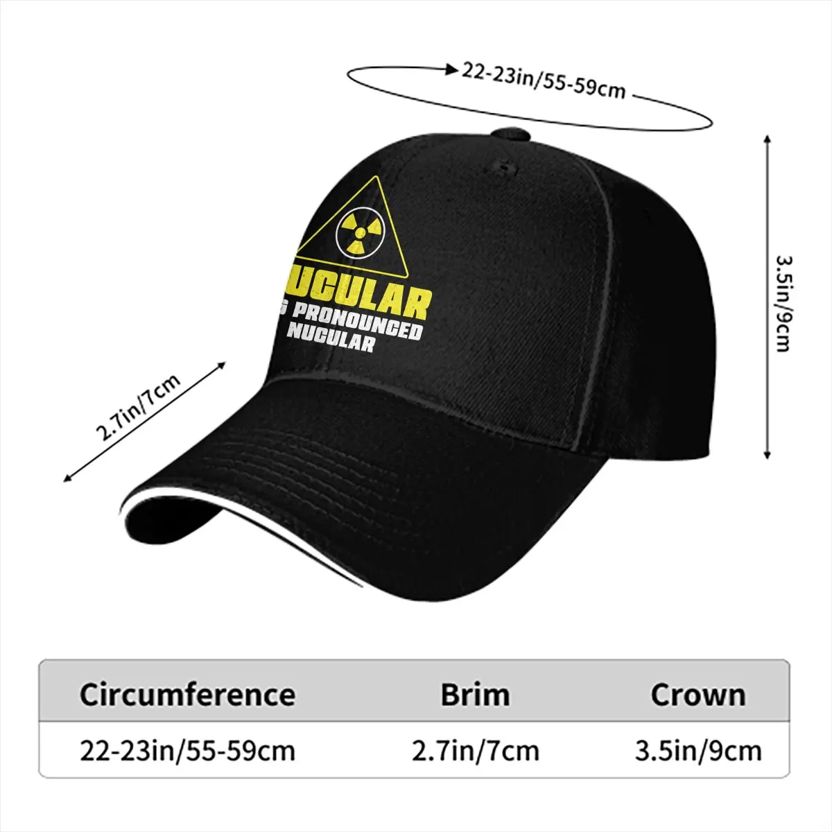 Nuclear Engineer Nucular It's Pronounced  Radiation Baseball Cap Men Hats Women Visor Protection Snapback Radiation Symbol Caps