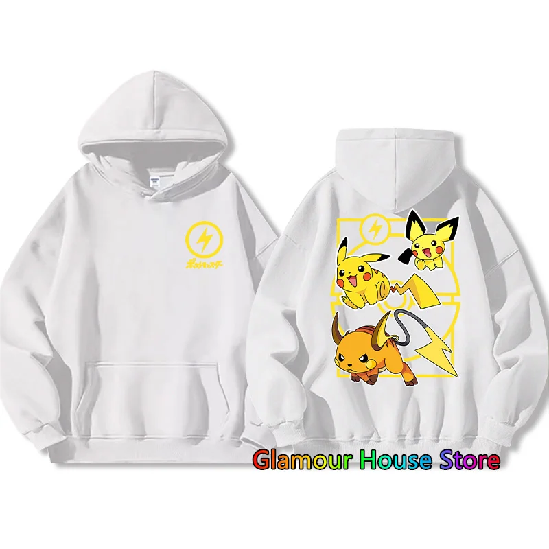 MINISO Pokemon Fire Breathing Dragon Hoodie Pikachu Long Sleeved Cotton Hoodie Casual Male Clothes Kids Oversize Unisex Tops