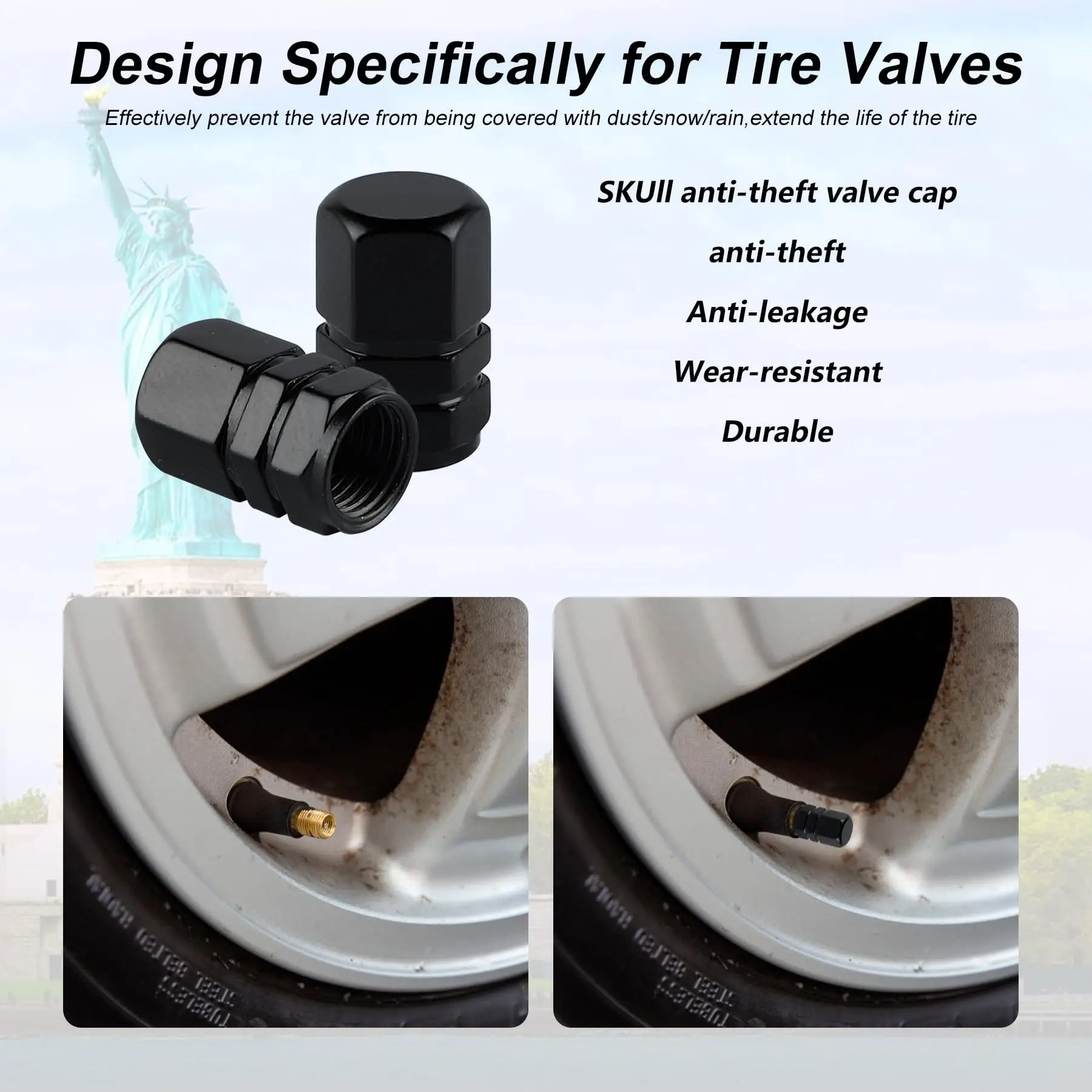 For Cars Motorcycles Bicycle Cover Dustproof Tire Valve Stem Caps Decorative Tires Accessories Aluminum Alloy Nipple Wheel Caps