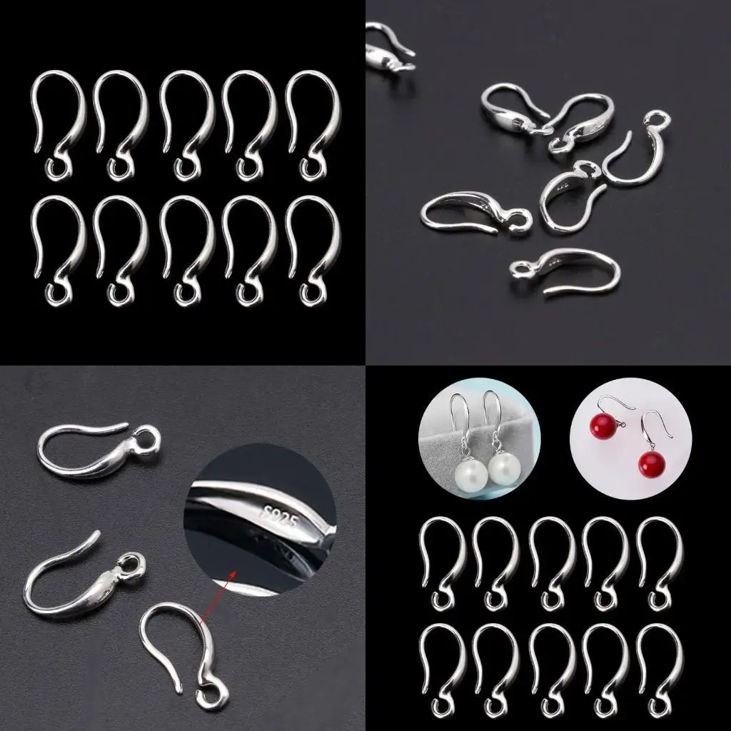 

R1WE 10Pcs/set Earring Hooks Allergenic French Ear Wires with Coil Hook Earrings Making Supplies Jewelry Findings Decor