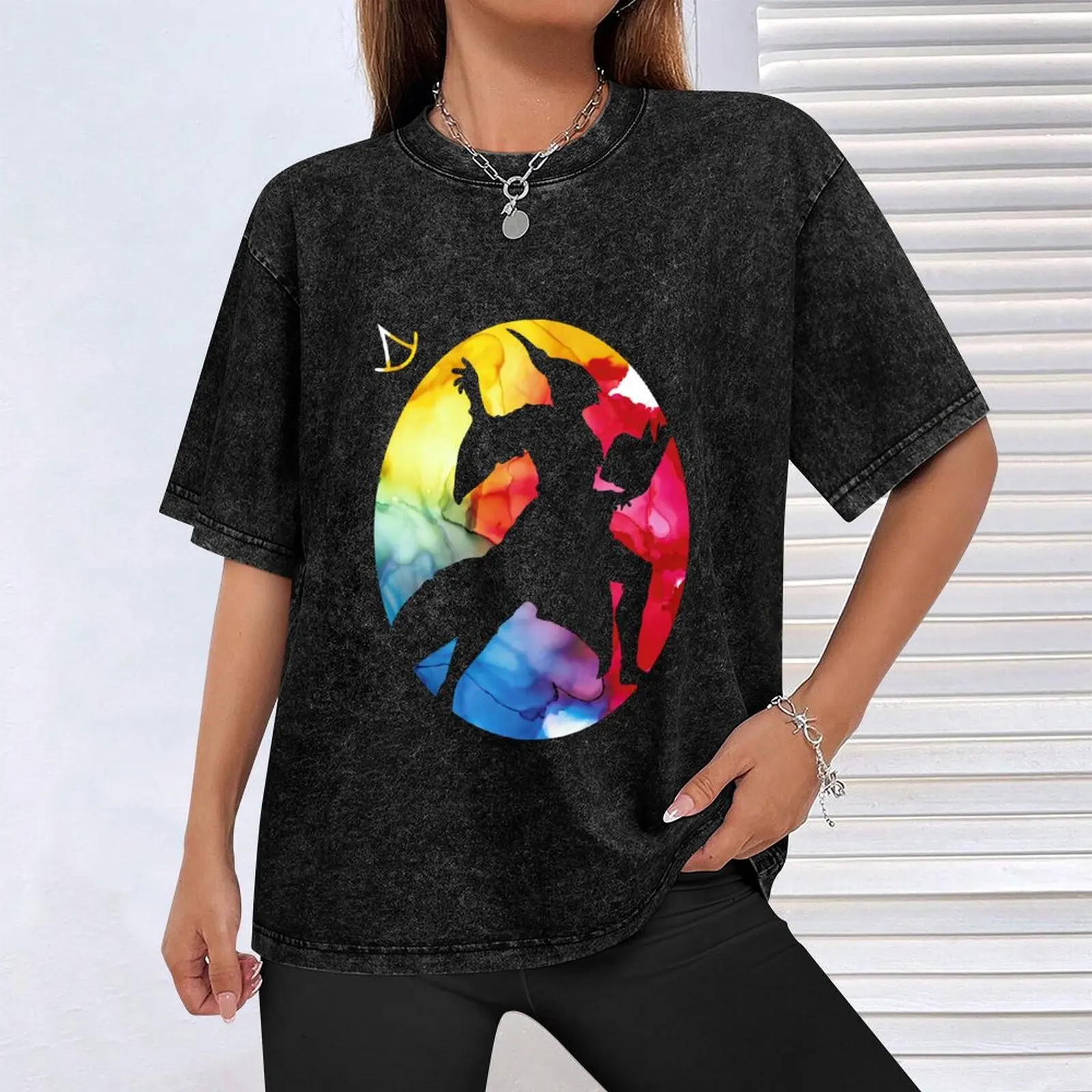 FFXIV Summoner Silhouette T-Shirt Breathable Workout Short Sleeve Top view 4