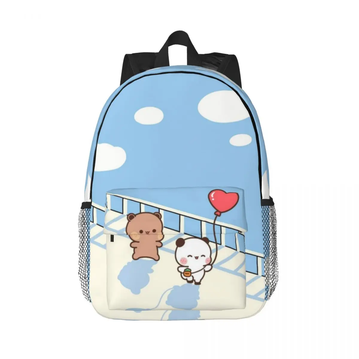 Cute Bear Panda Bubu Dudu Printed Lightweight Casual Schoolbag For School, Outdoor, Shopping, Office 15inch