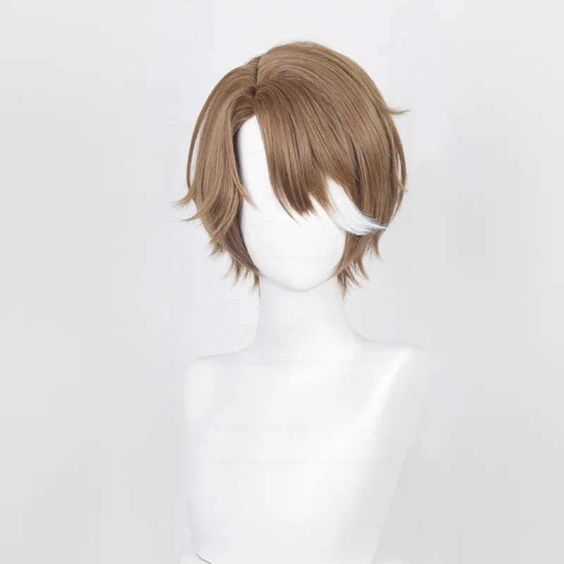 Welt Yang Cosplay Wig Honkai Star Rail Cosplay 30cm Brown Highlights White Heat Resistant Hair Game Anime Wigs + Wig Cap