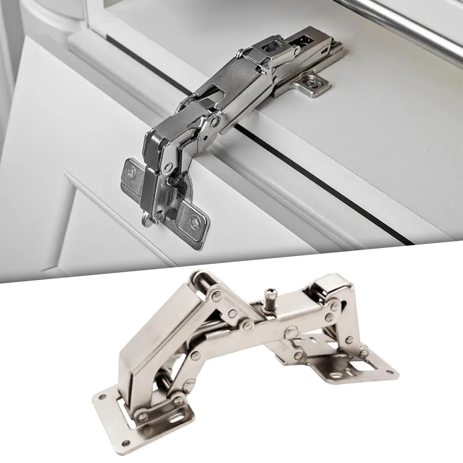 180 Degree Concealed Hinges Frameless Cabinet Hinges Door Hinge Soft Close Hinges No Slot Required Large Angle with Screws