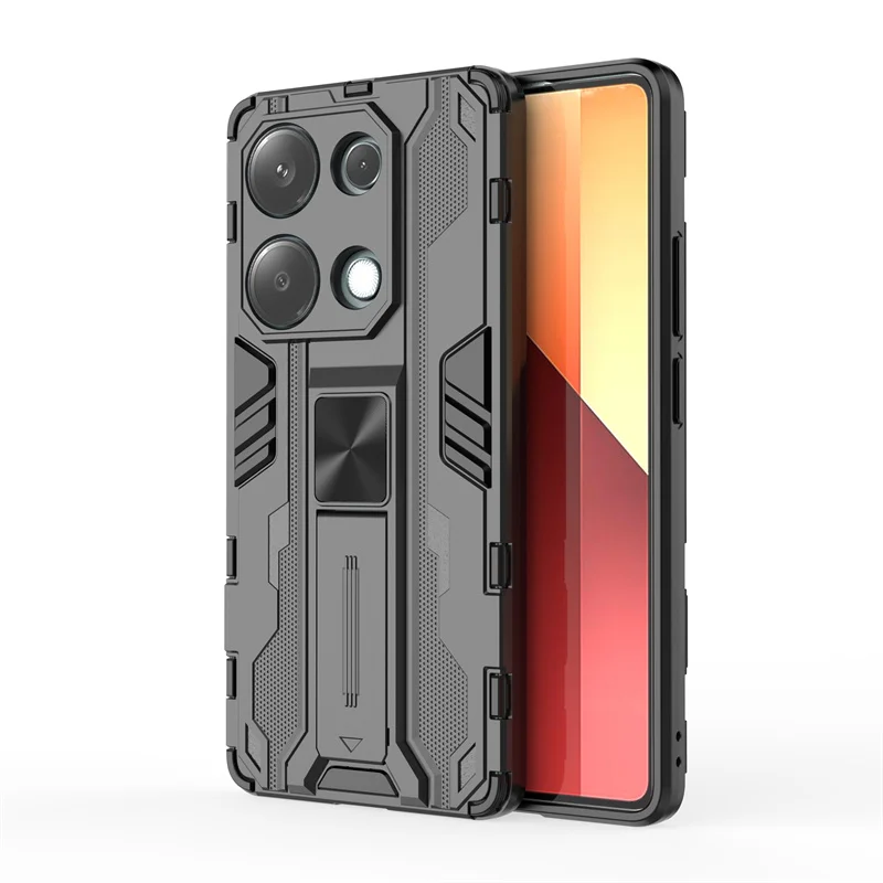 For xiaomi redmi note 13 pro 4g case car magnetic armor shockproof stand protection cover for redmi note13 pro 13pro 4g cases