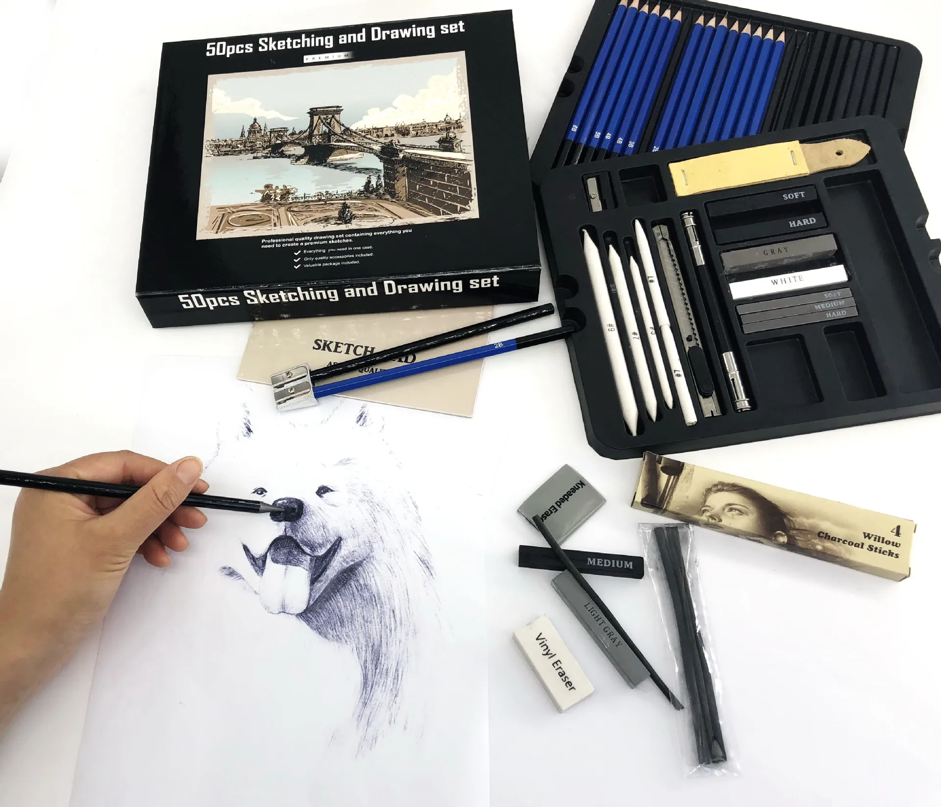 

50pcs Art Painting Set Drawing Sketching Stationery Set Painting Professional High Quality Art School Supplies New Products