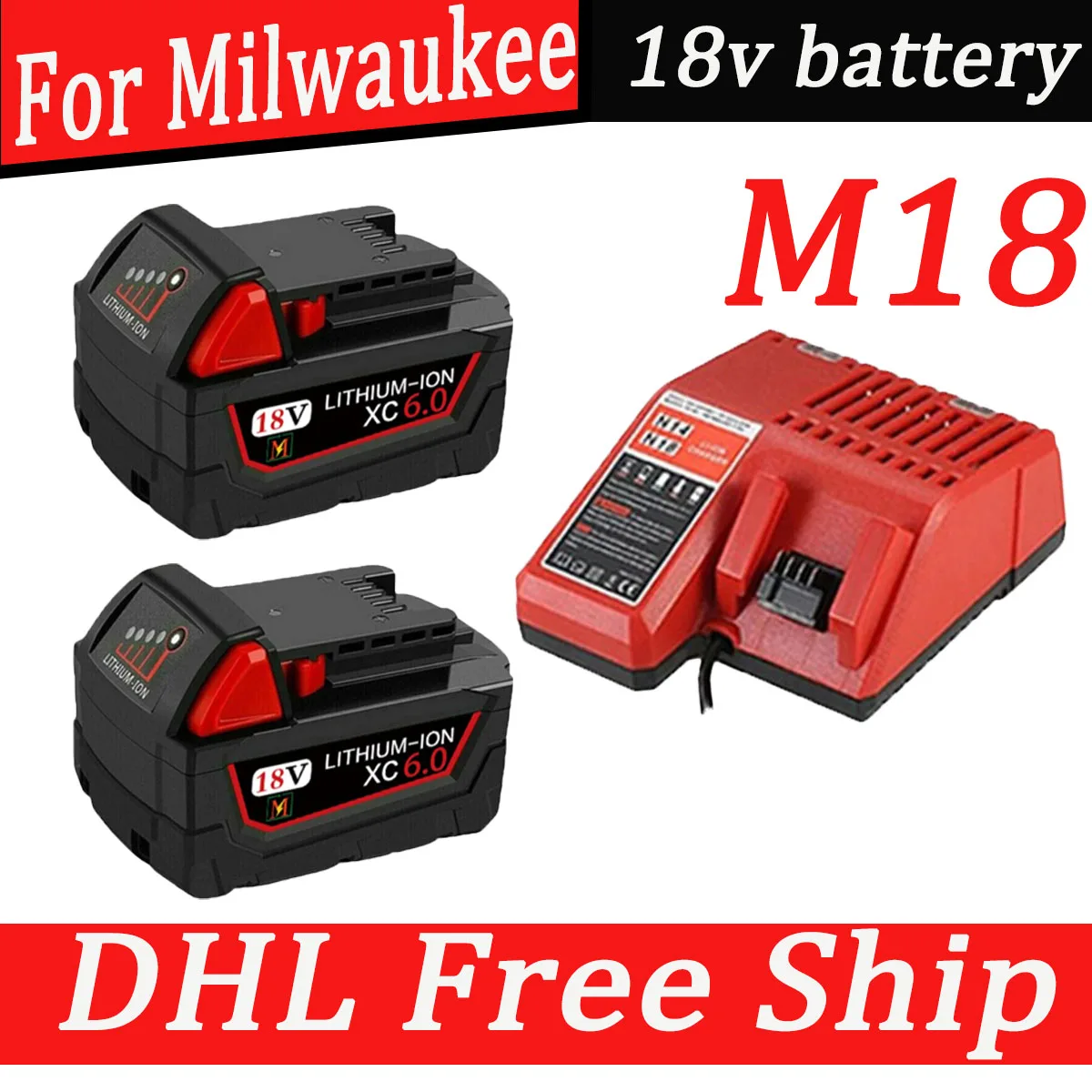 

For Milwaukee 18V Li-ion Replacement Battery For Milwaukee M18 Power tool battery B5 XC 48-11-1815 48-11-1850 2604-22 2604-20