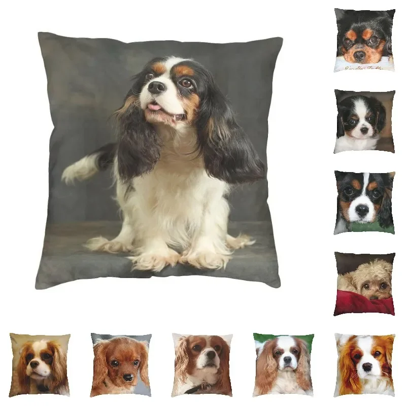 Cavalier King Charles Spaniel Luxury Pillow Cover Home Decorative Dog Animal Cushions for Sofa Double Sided Print Chair Cushion