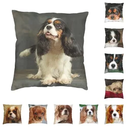 Cavalier King Charles Spaniel Luxury Pillow Cover Home Decorative Dog Animal Cushions for Sofa Double Sided Print  Chair Cushion