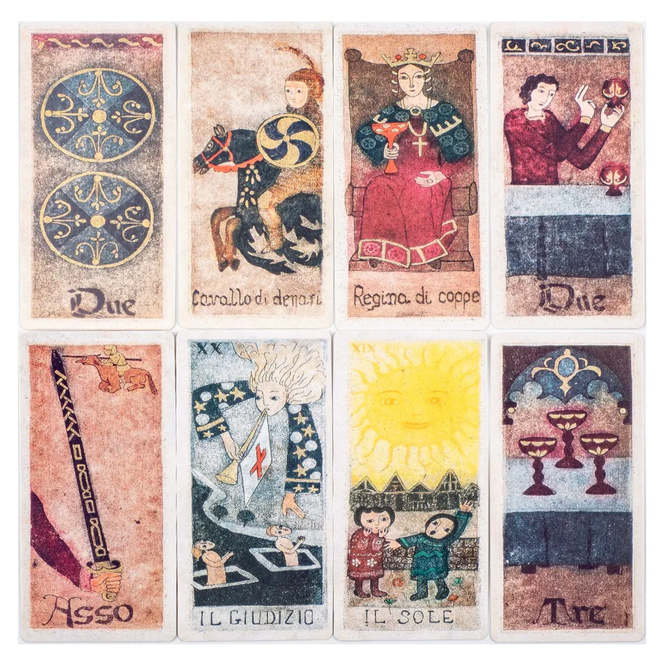 78-Card Deck Italian Hand-Painted Style Tarot Cards – La Corte Dei