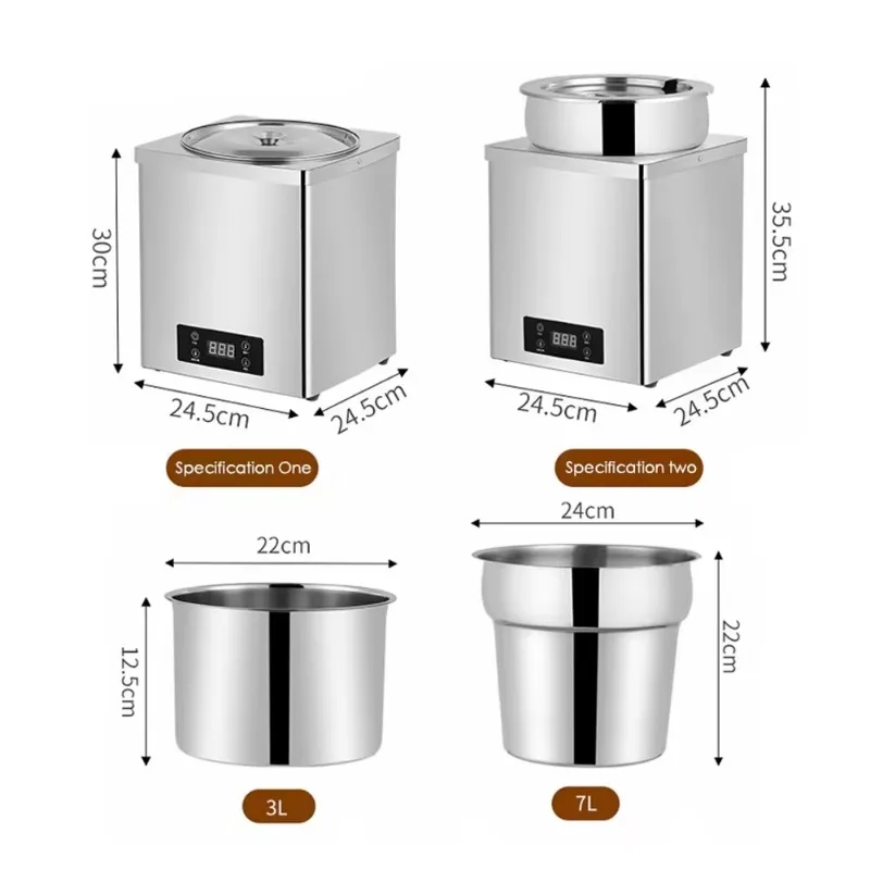 Tapioca Pearl Warmer 7L Pearl Cooker for Milk Tea Shop Stainless Steel Food Warmer Pearl Machine Boba Insulation Pot