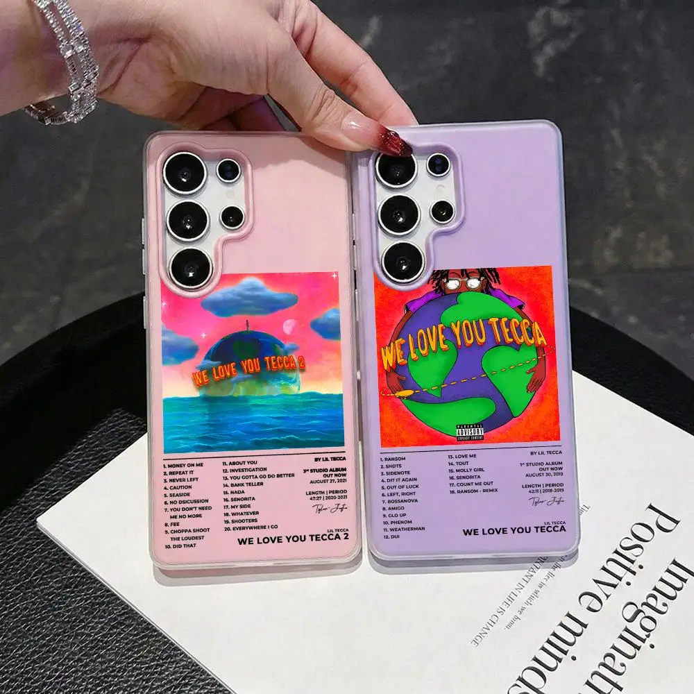 Singer Lil T-Tecca Phone Case 2-in-1 Detachable Clear Case for Samsung S26-S22 Multi-Color Card Holder Soft TPU