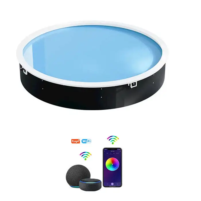 

Круглый искусственный солнечный люк на крыше, окно, круглый солнечный свет, 150 Вт-300 Вт, внутренний светоизлучающий диод Tuya, потолочный светильник с голубым небом