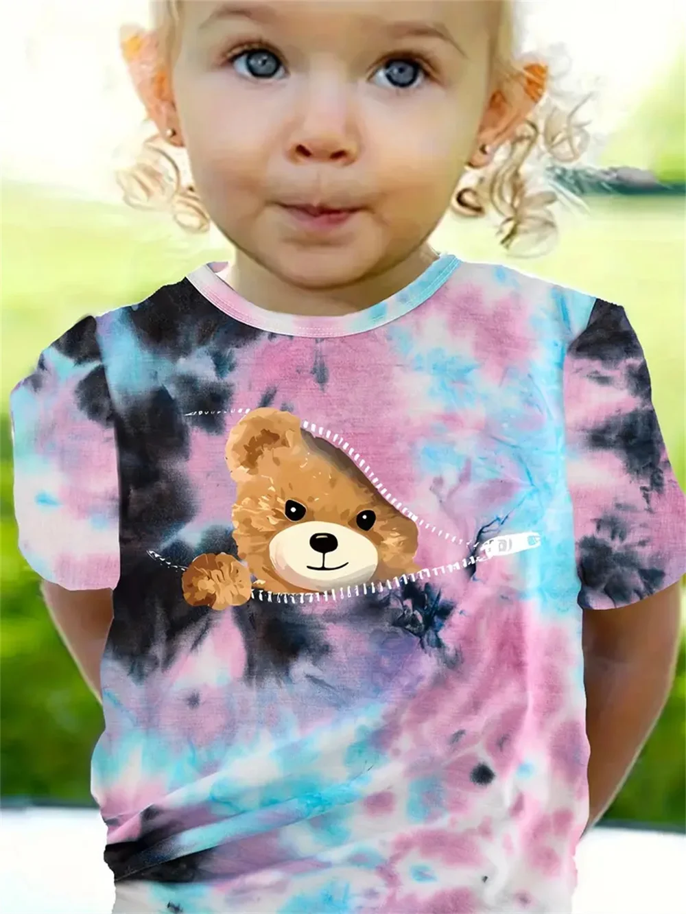 Mädchen T-Shirts Sommer 3D-Druck Mode kurz ärmel ige Tops lässige T-Shirts Mädchen Kleidung Kinder T-Shirts Kinder kleidung