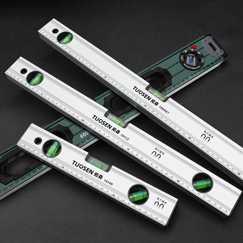 ไม้บรรทัดแนวนอน 3 Bubble Spirit ระดับแม่เหล็กอลูมิเนียมแบบพกพา Spirit Level เครื่องมือวัดเครื่องมือตกแต่งอาคาร