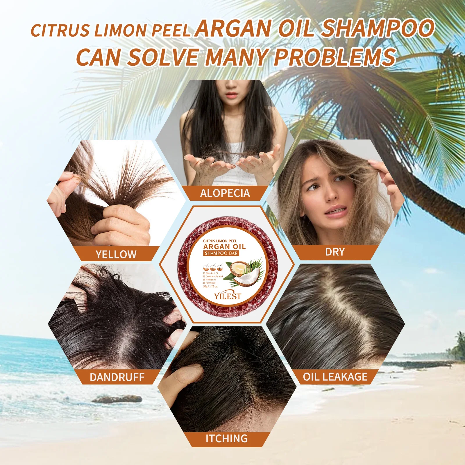 Arganöl-Shampoo, Seifenstück, Anti-Haarausfall, Reparatur beschädigter Frizz, Arganöl, Kopfhautbehandlung, Haarpflege für sanfte Haare, feuchtigkeitsspendendend – Detail 8