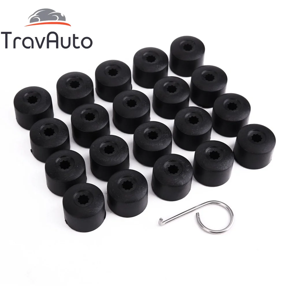 20pcs 17mm Wheel Nut Bolt Caps Covers For Volkswagen VW Golf, Bora, Passat Black