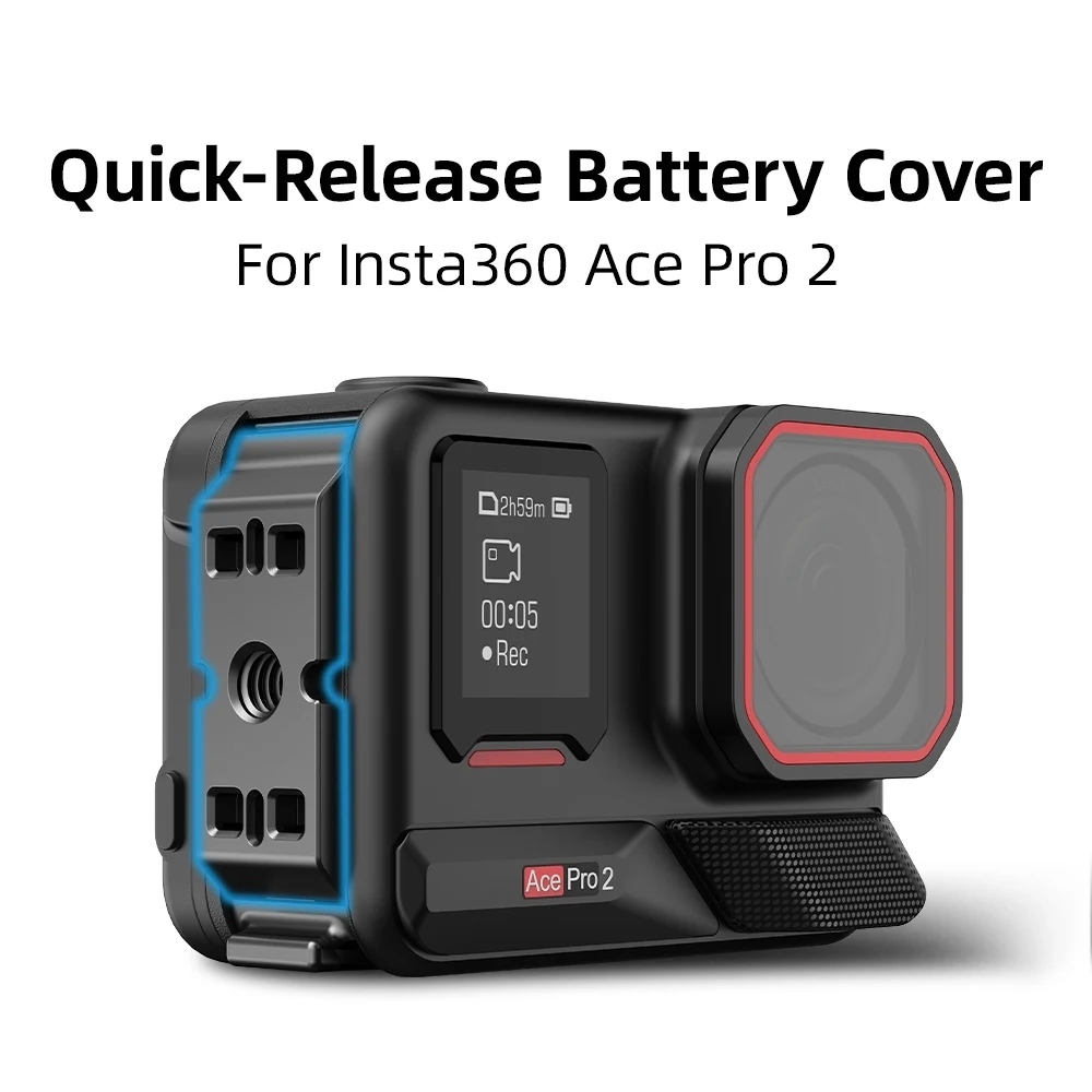 Quick Release Battery Side Cover for Insta360 Ace Pro 2 Vertical Shooting Battery Cover Aluminum Alloy Accessories