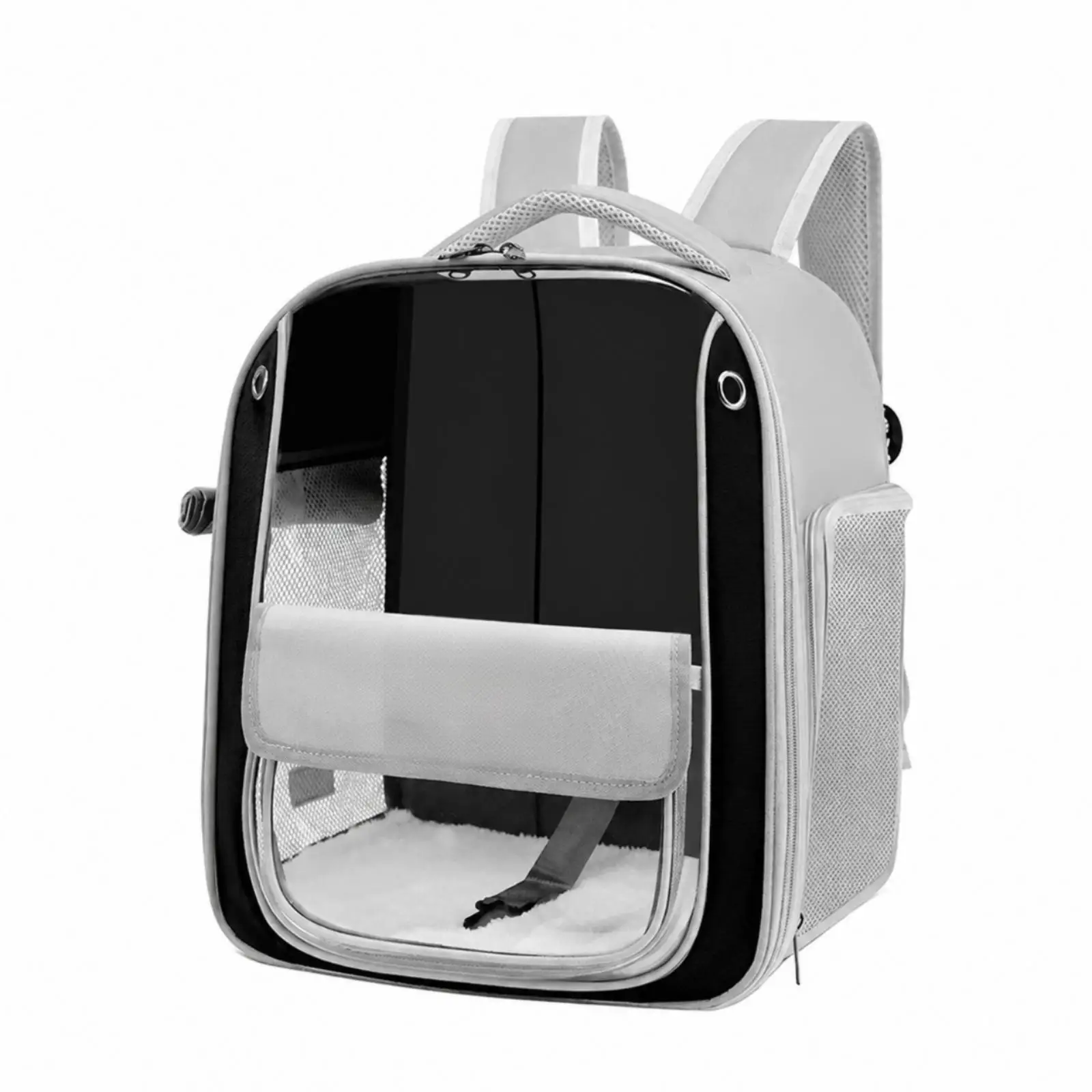 Structured Pet Transport Bag for Cats and Small Dogs with Breathable Panels and Carry Handle
