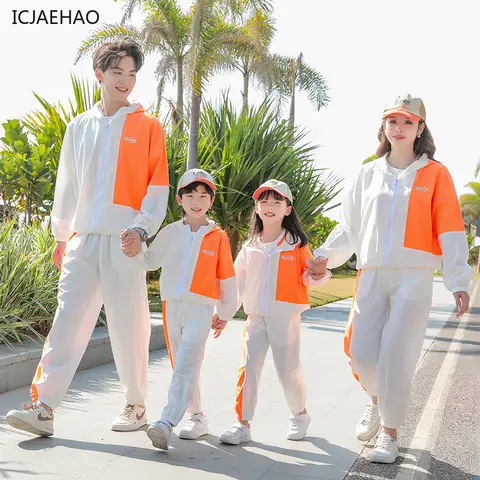 2025 Familjematchande Träningskläder Mamma Pappa Dotter Son Träningsoverall Sportkläder Joggingdräkt Casual Tvilling Sportkläder Sommar 8 best sales matchande träningsoveraller för far och son - №1