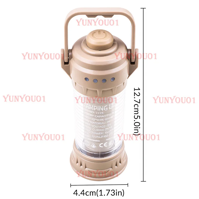 Cross-border New LED Atmosphere Camping Light, Outdoor Camping Light Rechargeable Long Battery Tent Portable Flashlight