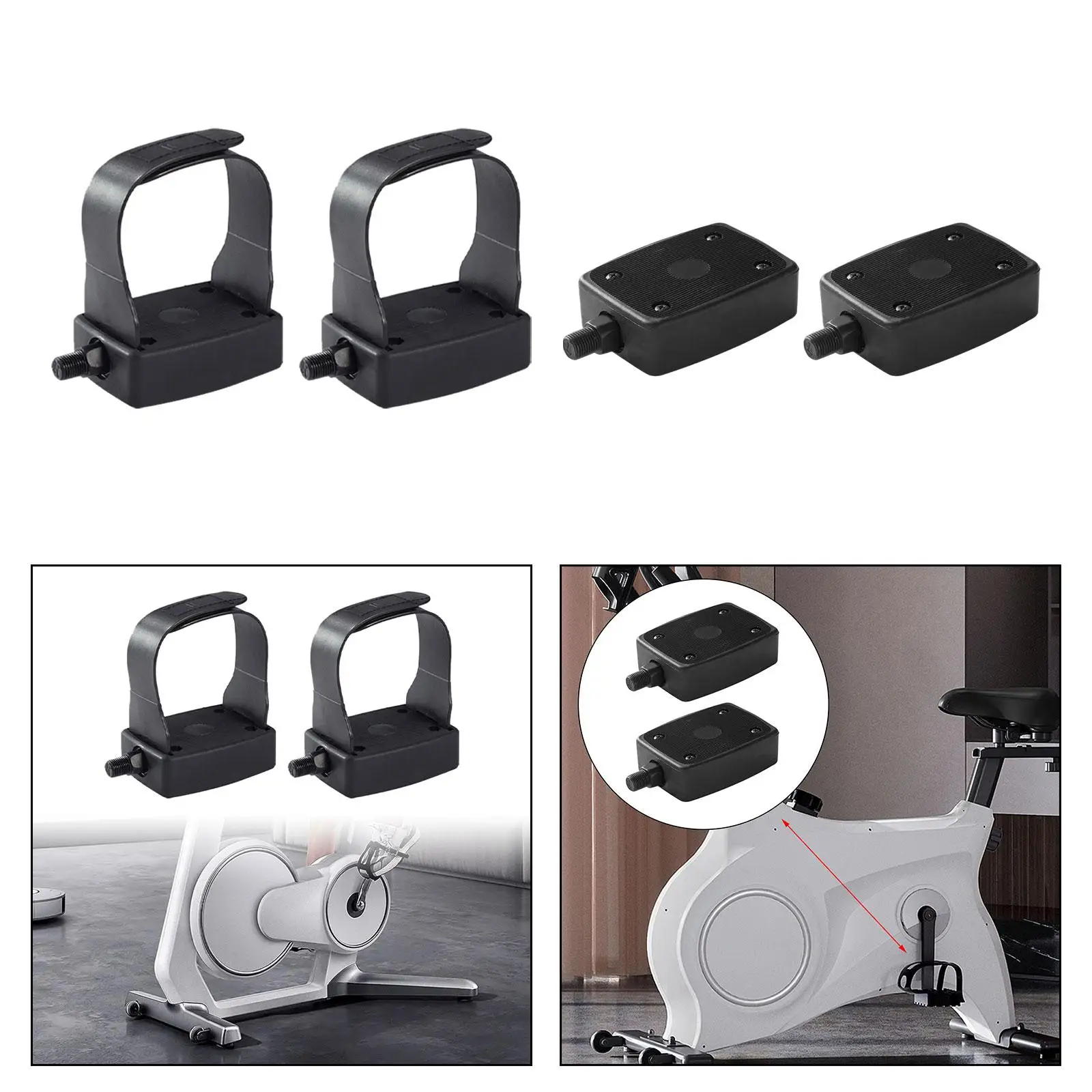 

Педаль велотренажера 1/2 дюйма, запасные части для велоспорта, аксессуары для оборудования для фитнеса в помещении, стационарная педаль для велосипеда, велосипедная педаль