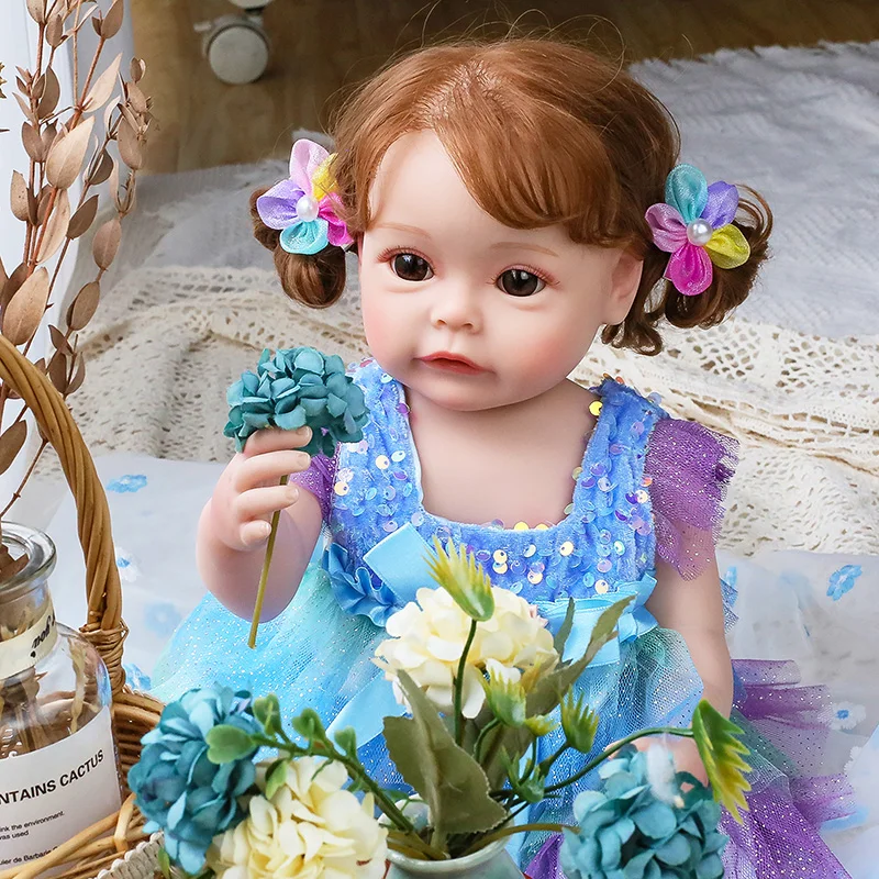 

55CM Already Finished Painted Bebe Reborn Doll Sue-Sue Full Body Silicone Reborn Toddler Girl Dolls Waterproof toy for Children