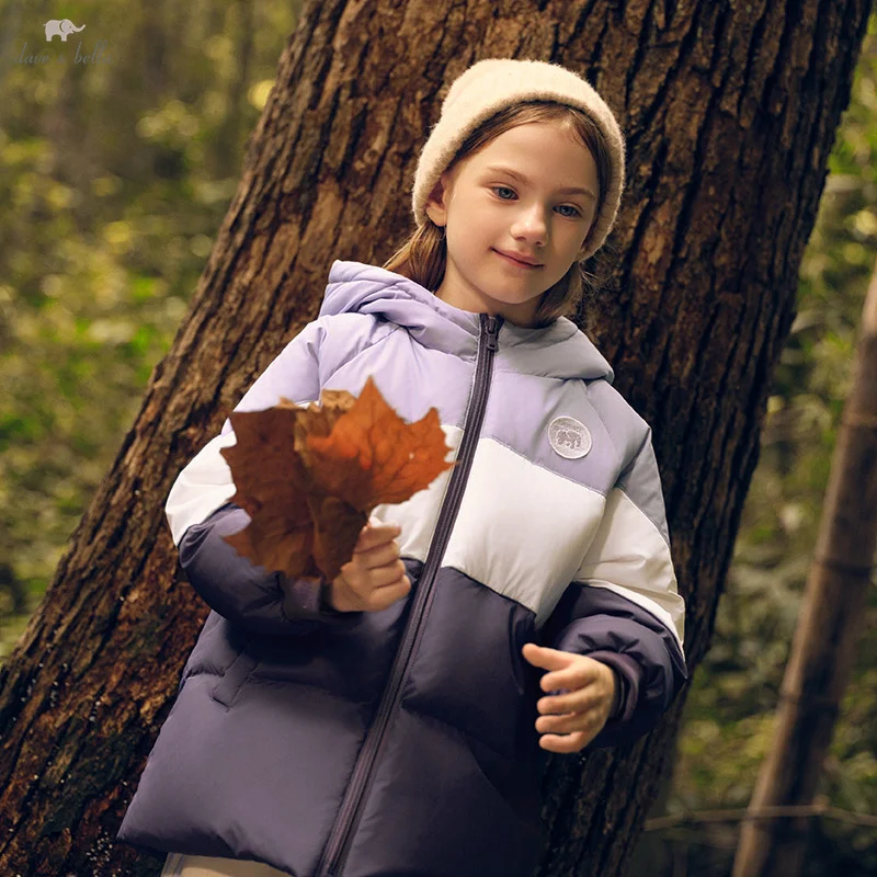 

Dave Bella Girls Down Jacket Autumn Winter Children Plush Hooded Thick Overcoat White Duck Down Outdoors Kids Clothing DK4243321