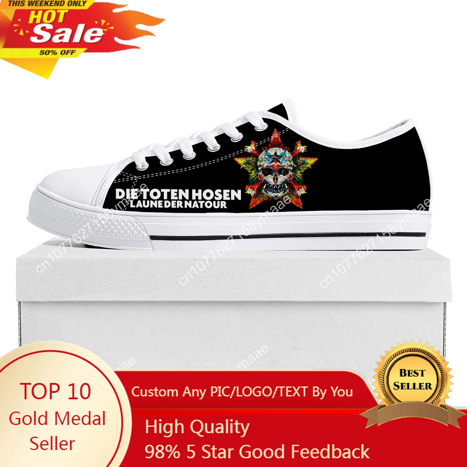 

Die Toten Hosen Low Top Sneakers Mens Womens Teenager Canvas High Quality Sneaker Casual Custom Made Shoes Customize DIY Shoe