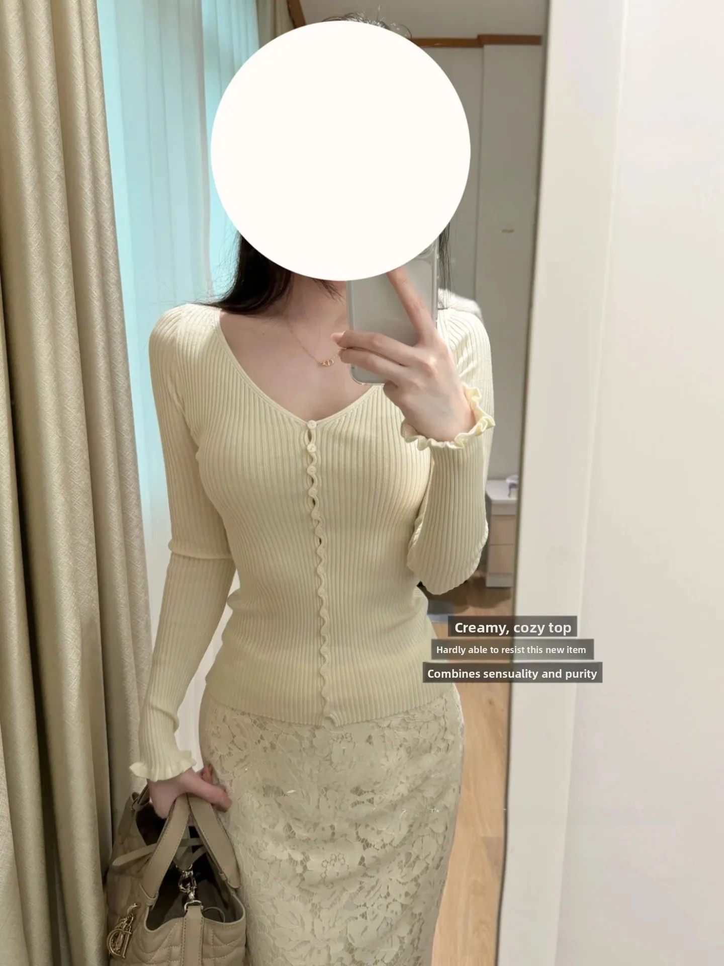 Elegant Soft Desire Lace Half Skirt Women's High Waist Slim Fit Long Skirt French Style Daily Wear Iron-Free Fabric