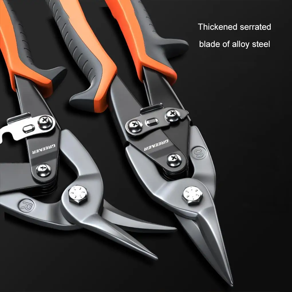 Portable Aviation Scissor Tin Snips Metal Sheet Cutting Snip Cutter Multi-directional Scissors Industrial Professional Hand Tool