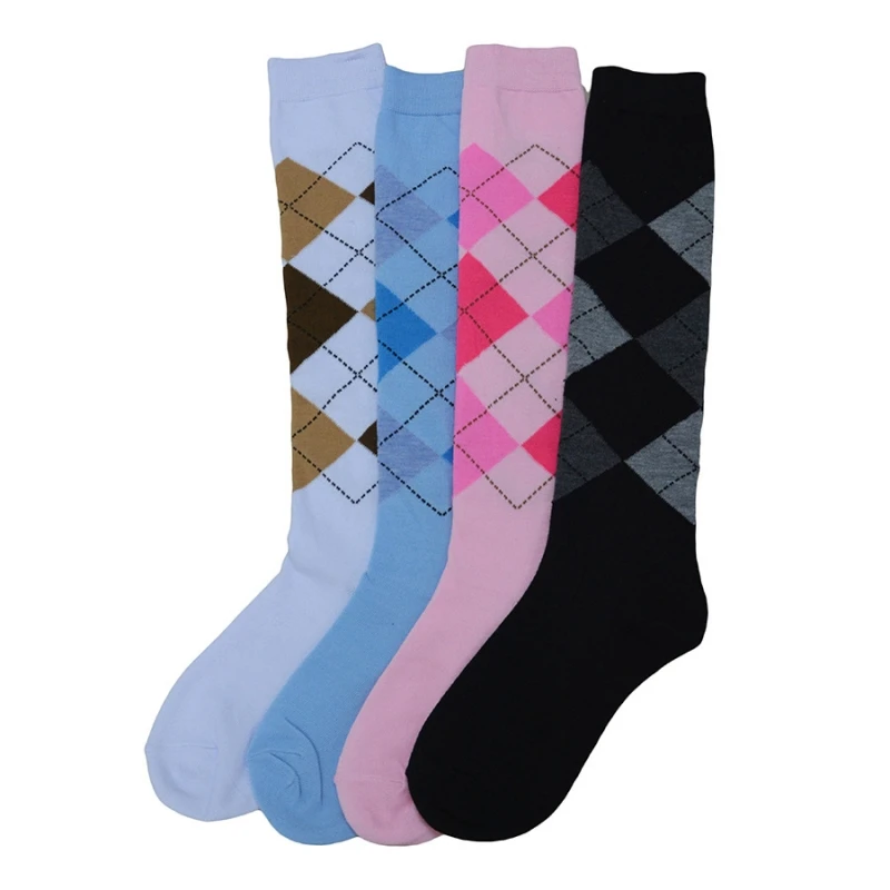 Men Women Colorful Plaid Argyle Geometric Harajuku Combed Cotton Socks Fashion JK Lolita High Tube Leg Warmer Streetwear