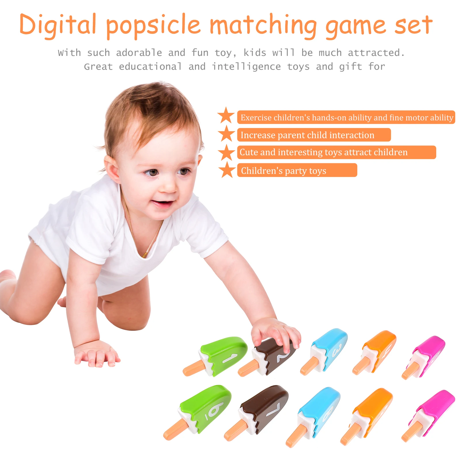 

Plastic Digital Matching Game Educational Toys for Kids Number Recognition Tool Fine Motor Skill Development Plaything