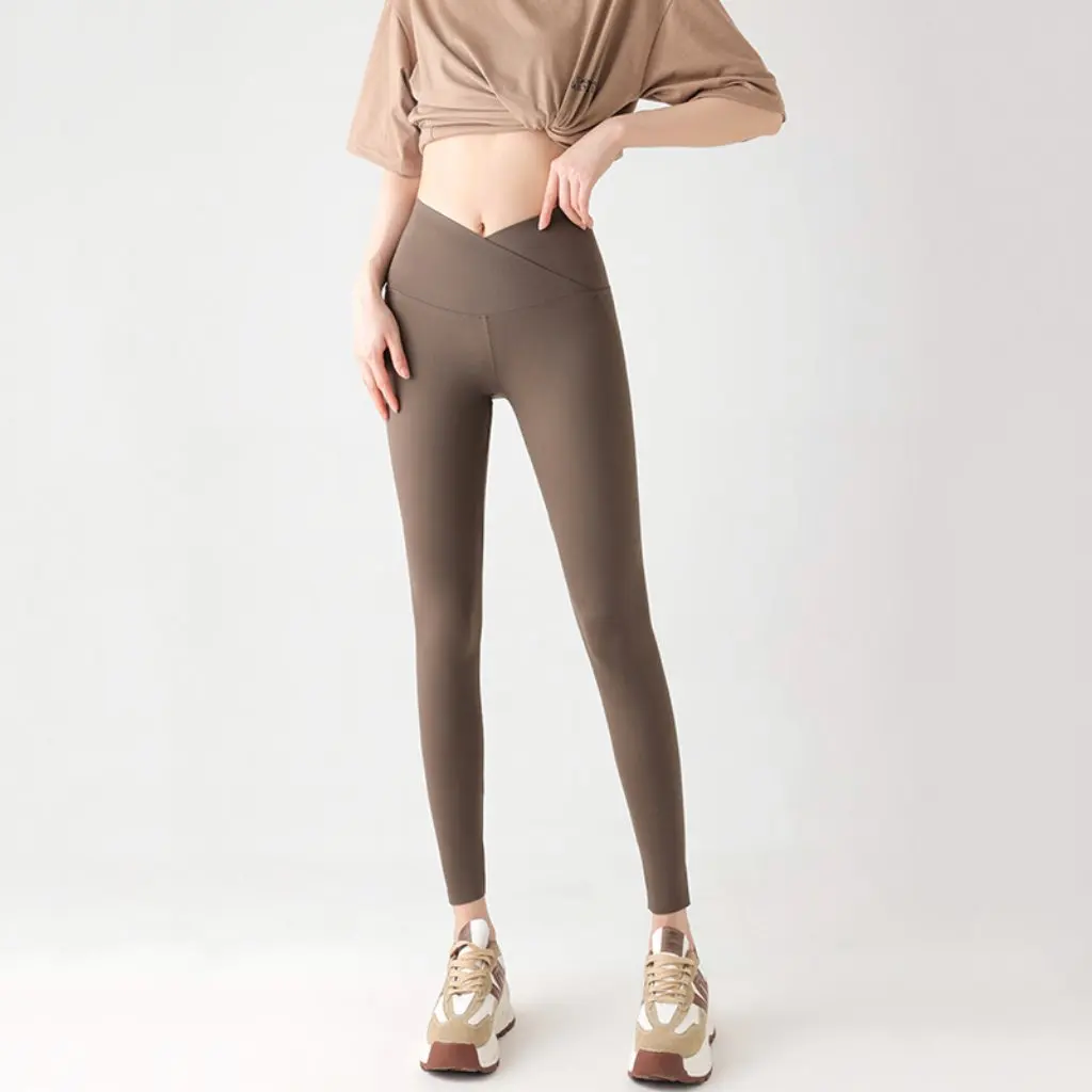 レディース ハイストレッチ クロスウエスト Vウエスト バービーパンツ スリミングレギンス ヒップアップ ヨガ シャークパンツ 春秋用